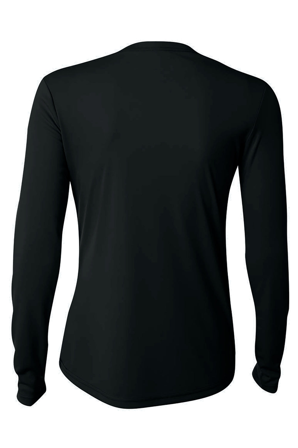 Rear View of Black A4 Women's Cooling Performance Long Sleeve Tee A4NW3002
