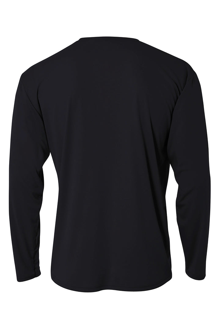 Rear View of Black A4 Youth Cooling Performance Long Sleeve Tee A4NB3165
