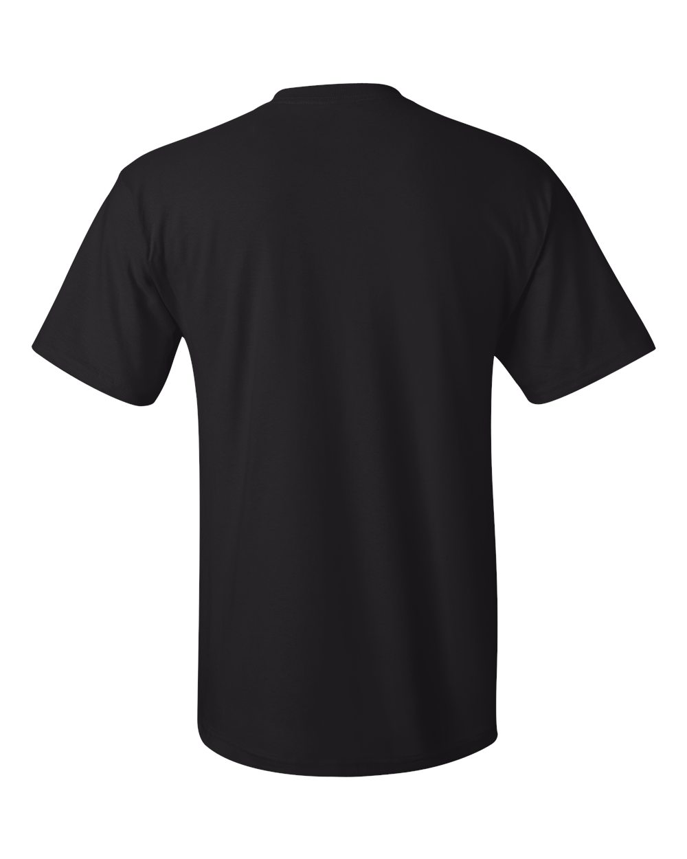 Rear View of Black Authentic Pocket T-Shirt - 5590