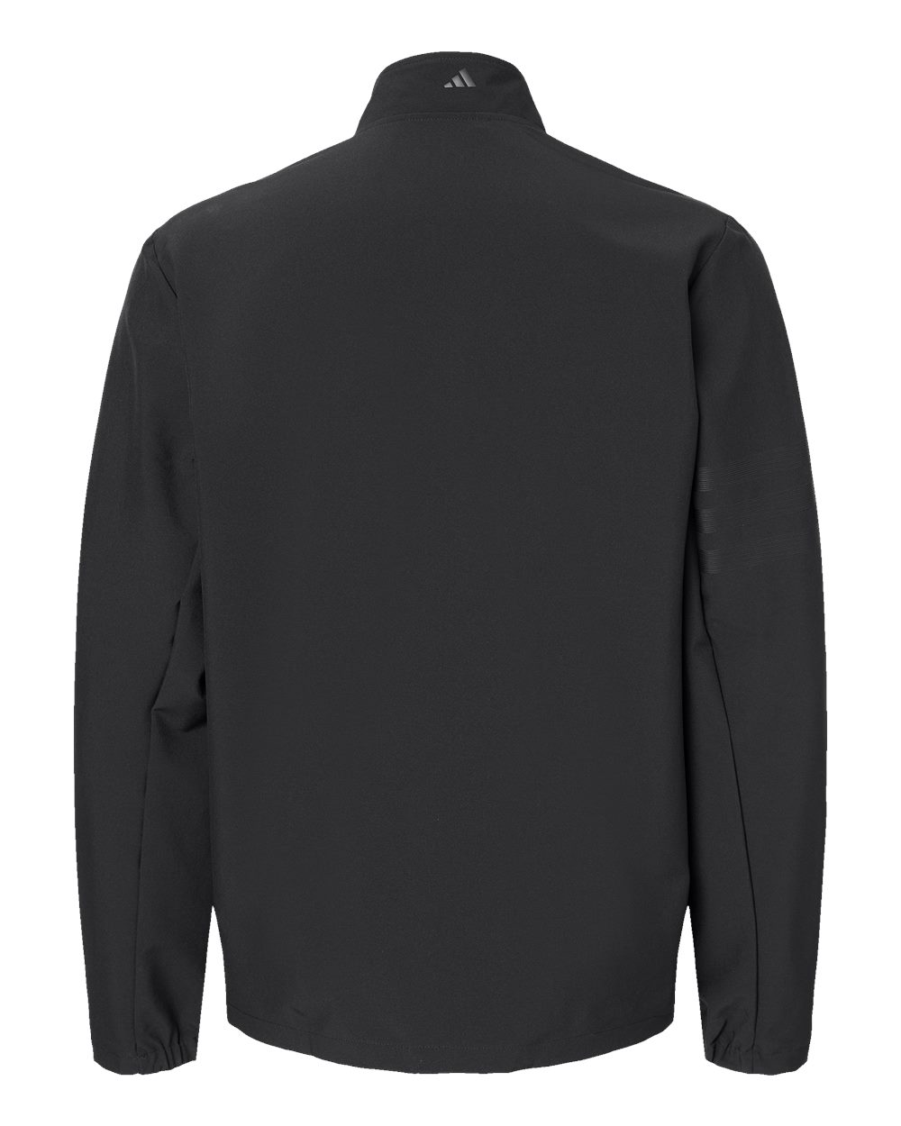Rear View of Black/ Black 3-Stripes Full-Zip Jacket - A267