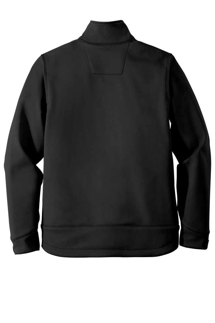 Rear View of Black Carhartt Crowley Soft Shell Jacket. CT102199