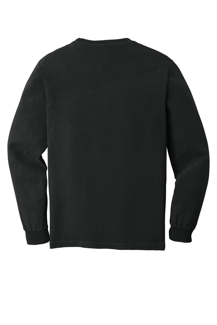 Rear View of Black COMFORT COLORS Heavyweight Ring Spun Long Sleeve Tee. 6014