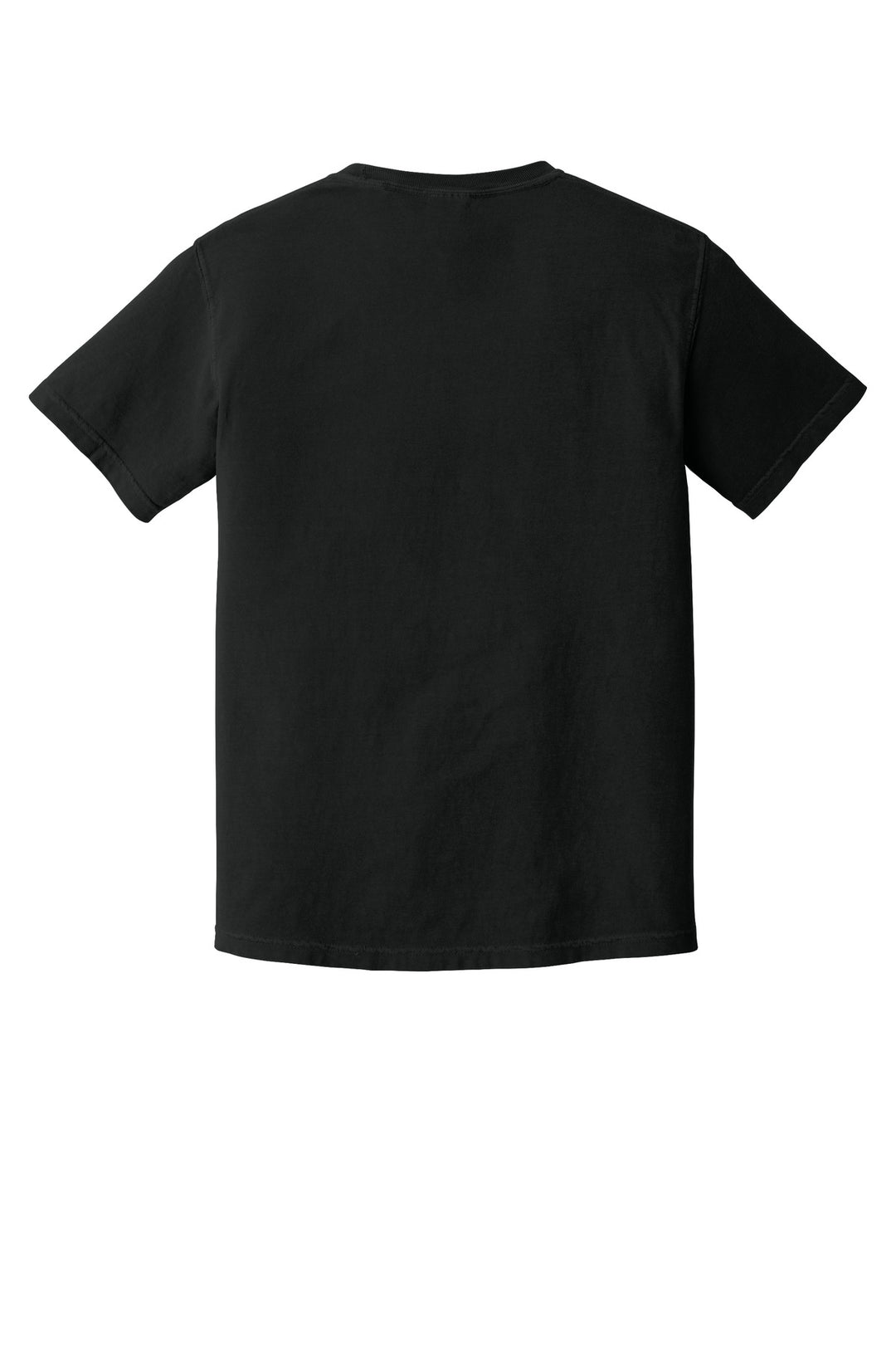 Rear View of Black COMFORT COLORS Heavyweight Ring Spun Tee. 1717