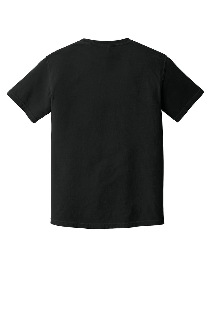 Rear View of Black COMFORT COLORS Heavyweight Ring Spun Tee. 1717