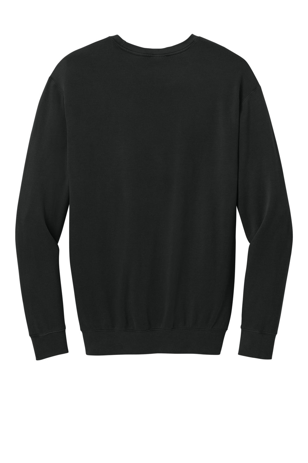 Rear View of Black Comfort Colors Lightweight Crewneck Sweatshirt 1466