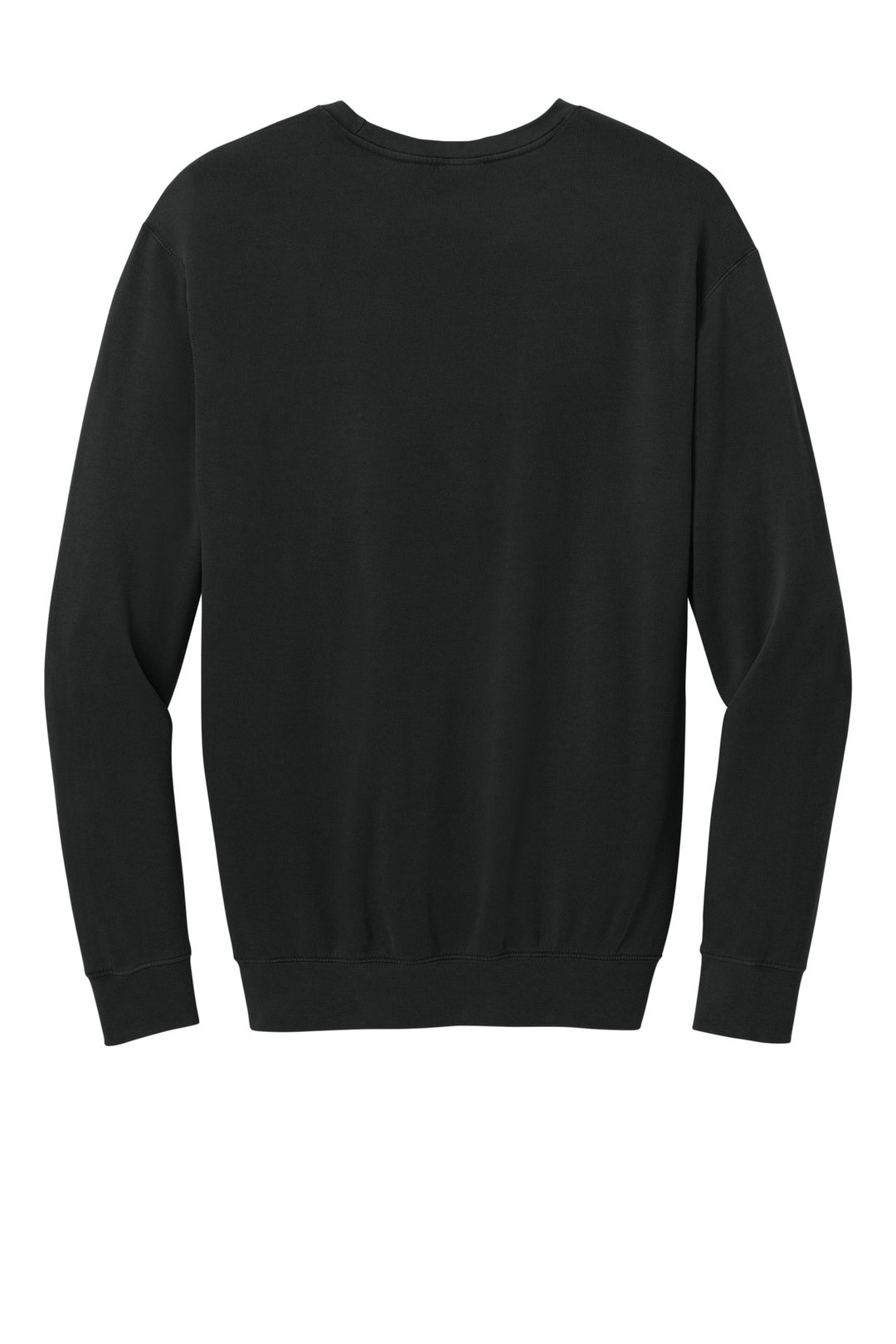 Rear View of Black Comfort Colors Lightweight Crewneck Sweatshirt 1466
