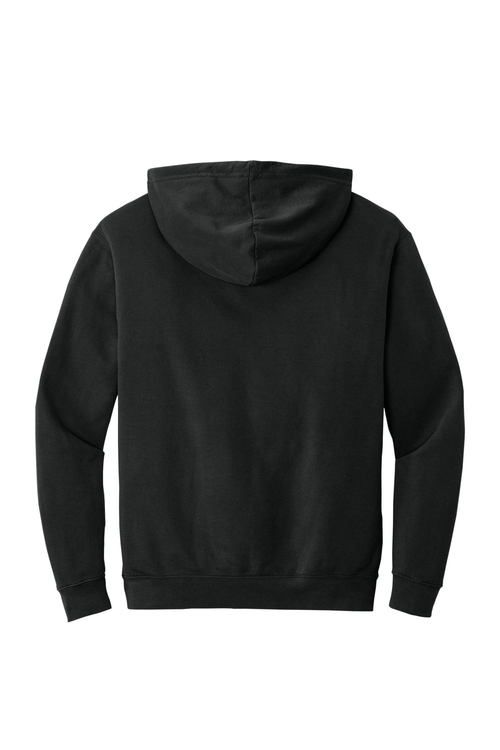 Rear View of Black Comfort Colors Lightweight Hooded Sweatshirt 1467