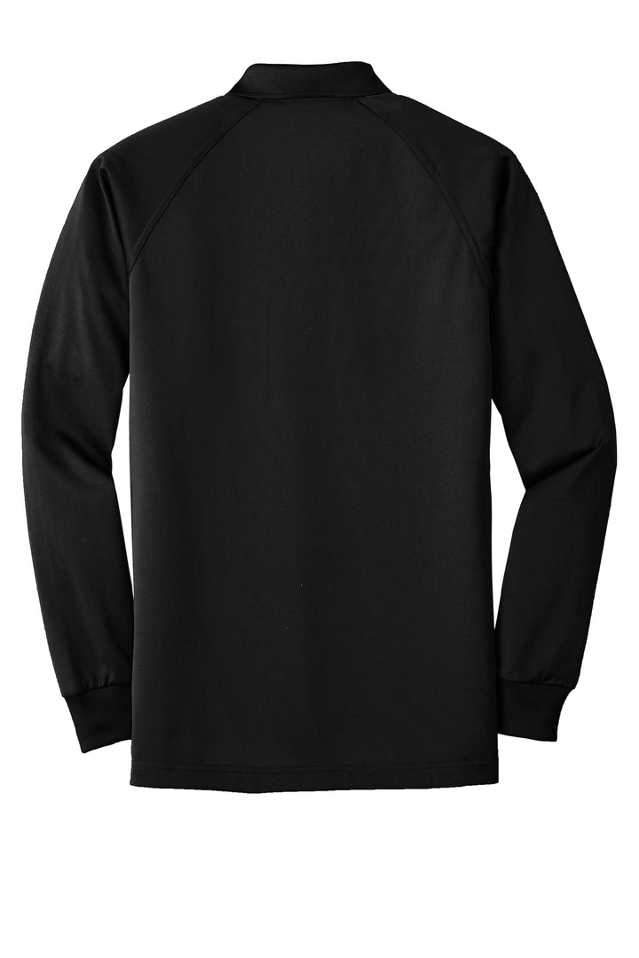 Rear View of Black CornerStone - Select Long Sleeve Snag-Proof Tactical Polo. CS410LS