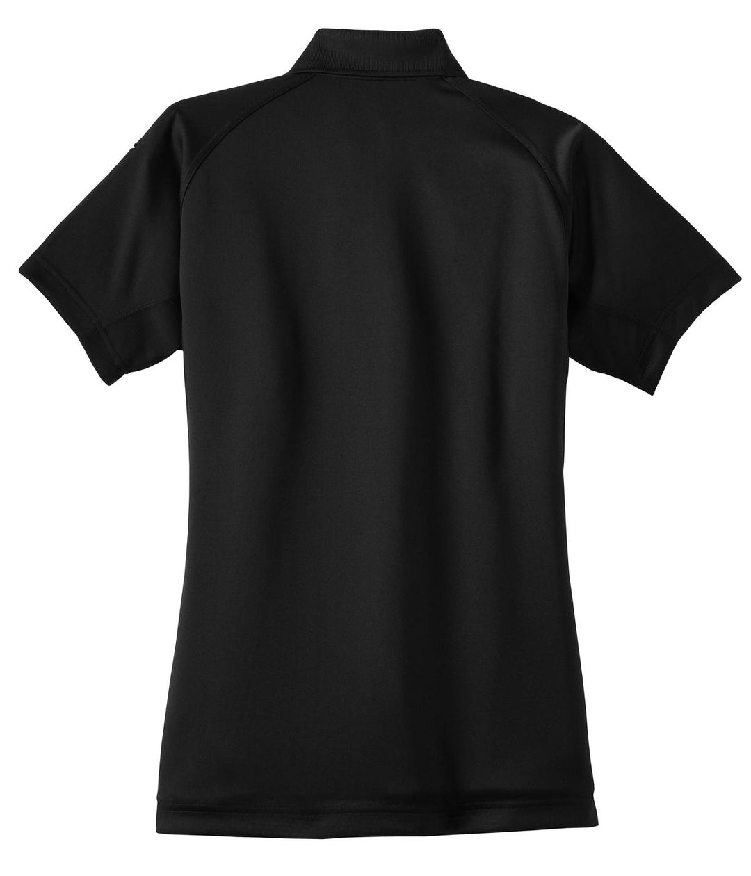 Rear View of Black CornerStone Women's Select Snag-Proof Tactical Polo. CS411