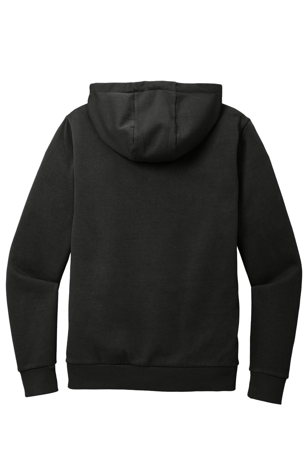 Rear View of Black District Wash Fleece Hoodie DT2200