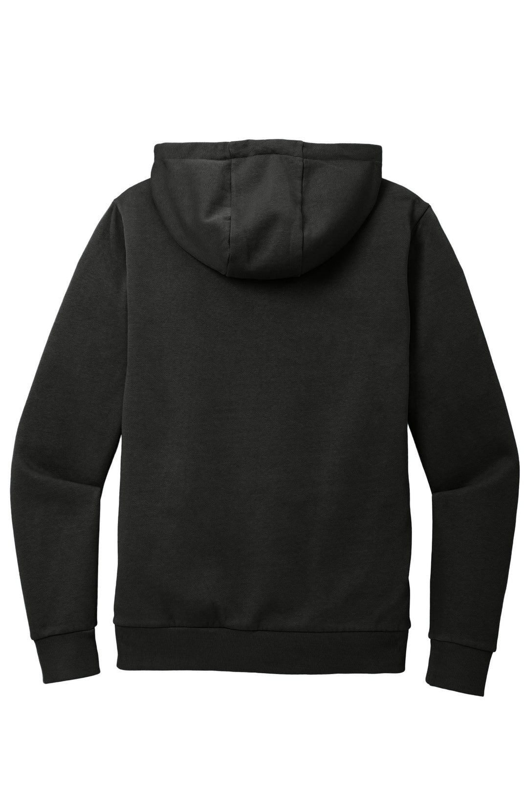 Rear View of Black District Wash Fleece Hoodie DT2200