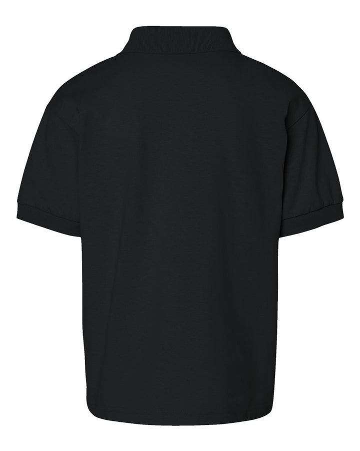 Rear View of Black DryBlend® Youth Jersey Polo - 8800B