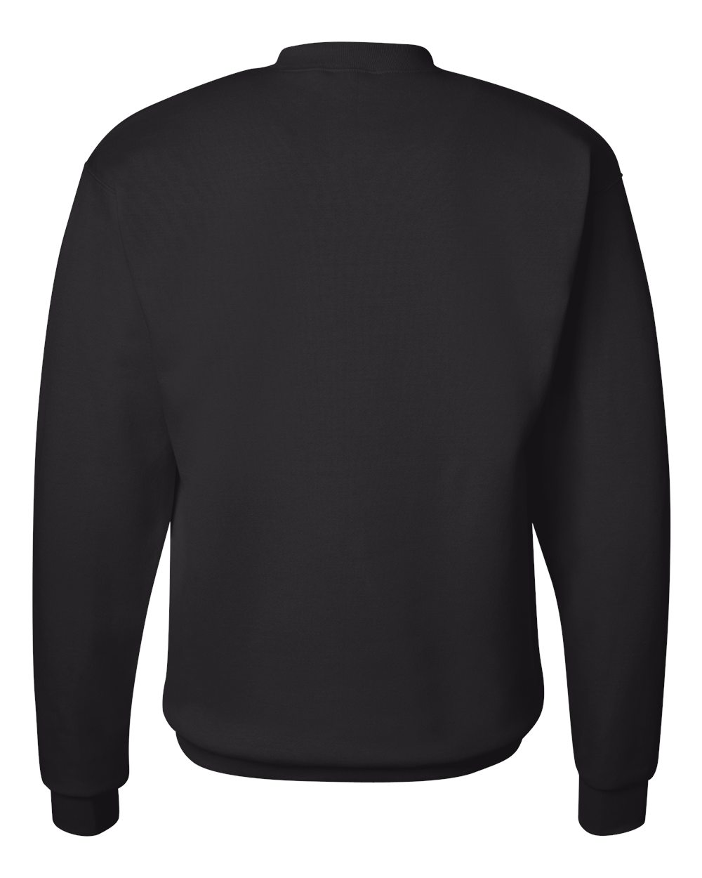 Rear View of Black Ecosmart® Crewneck Sweatshirt - P160