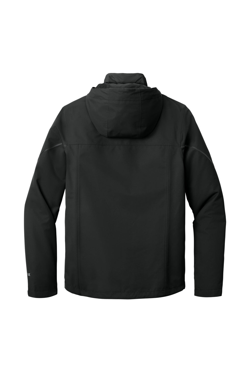 Rear View of Black Eddie Bauer WeatherEdge Plus 3-in-1 Jacket. EB556