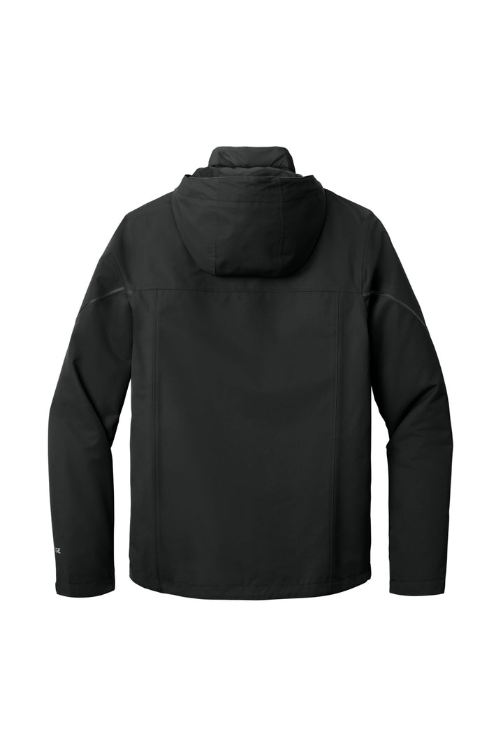 Rear View of Black Eddie Bauer WeatherEdge Plus 3-in-1 Jacket. EB556