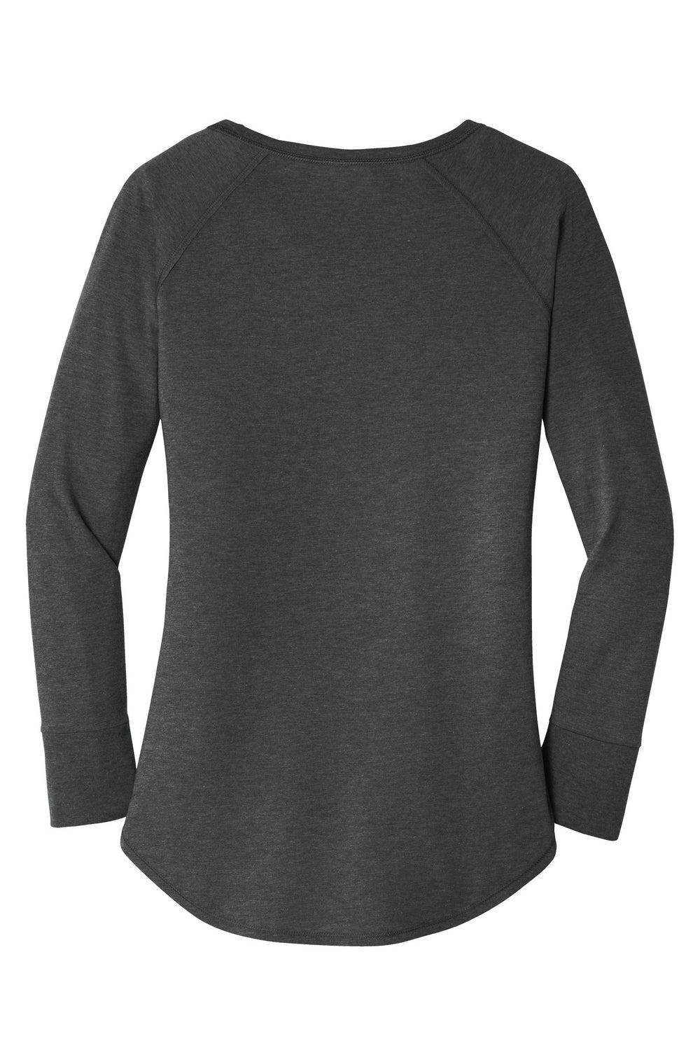 Rear View of Black Frost District Women's Perfect Tri Long Sleeve Tunic Tee. DT132L