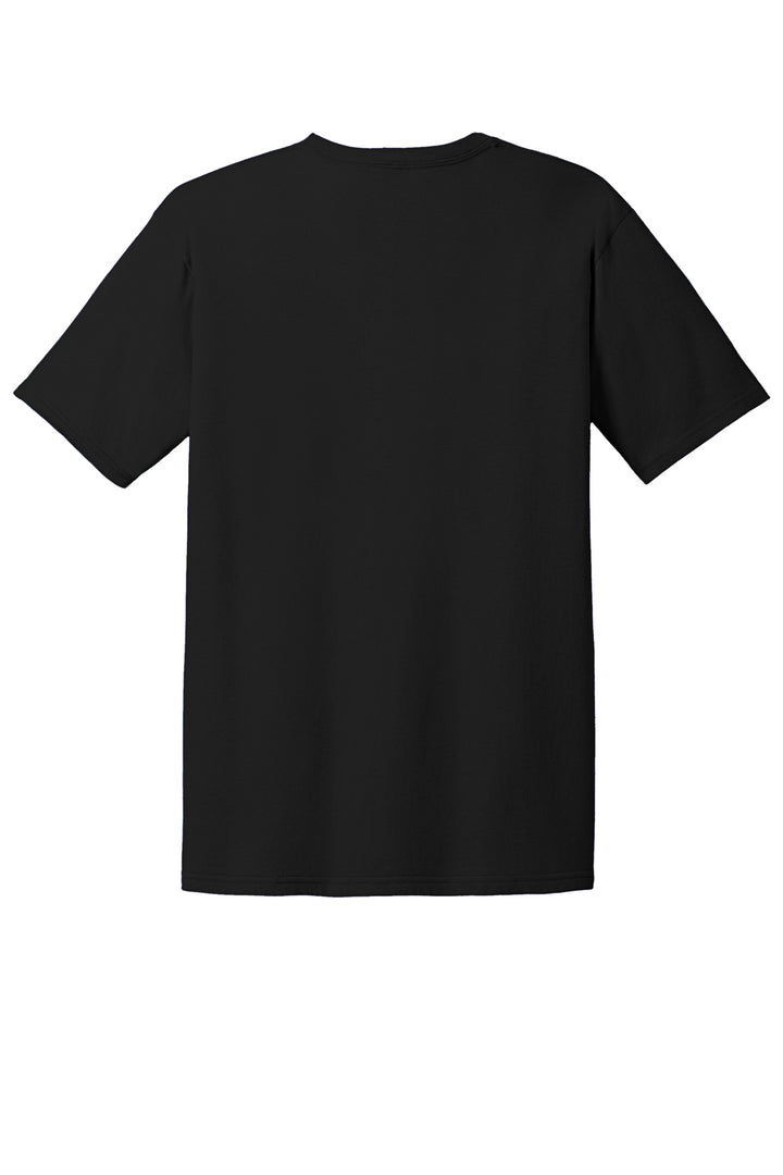 Rear View of Black Gildan 100% Ring Spun Cotton T-Shirt. 980
