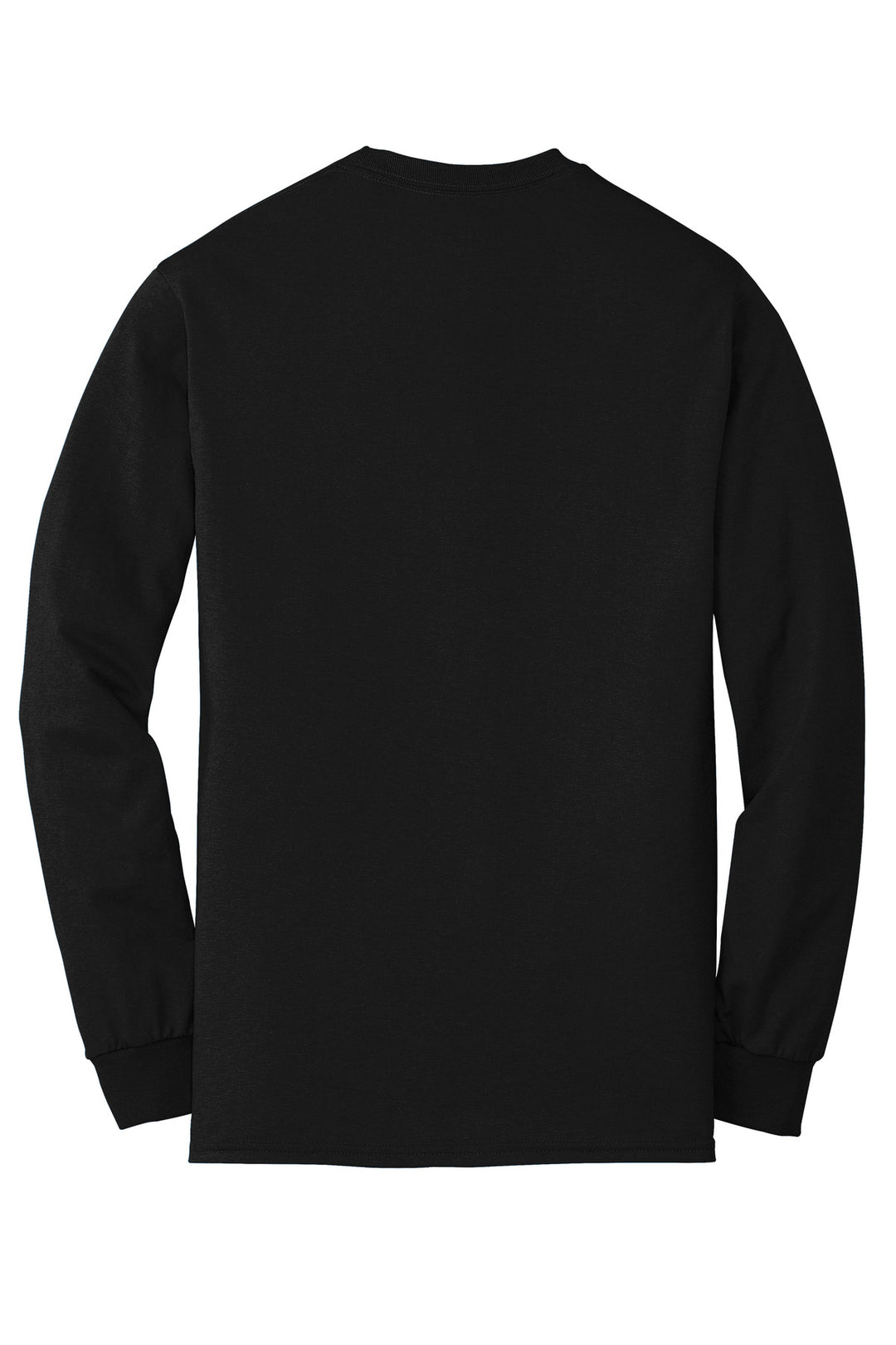 Rear View of Black Gildan - DryBlend 50 Cotton/50 Poly Long Sleeve T-Shirt. 8400