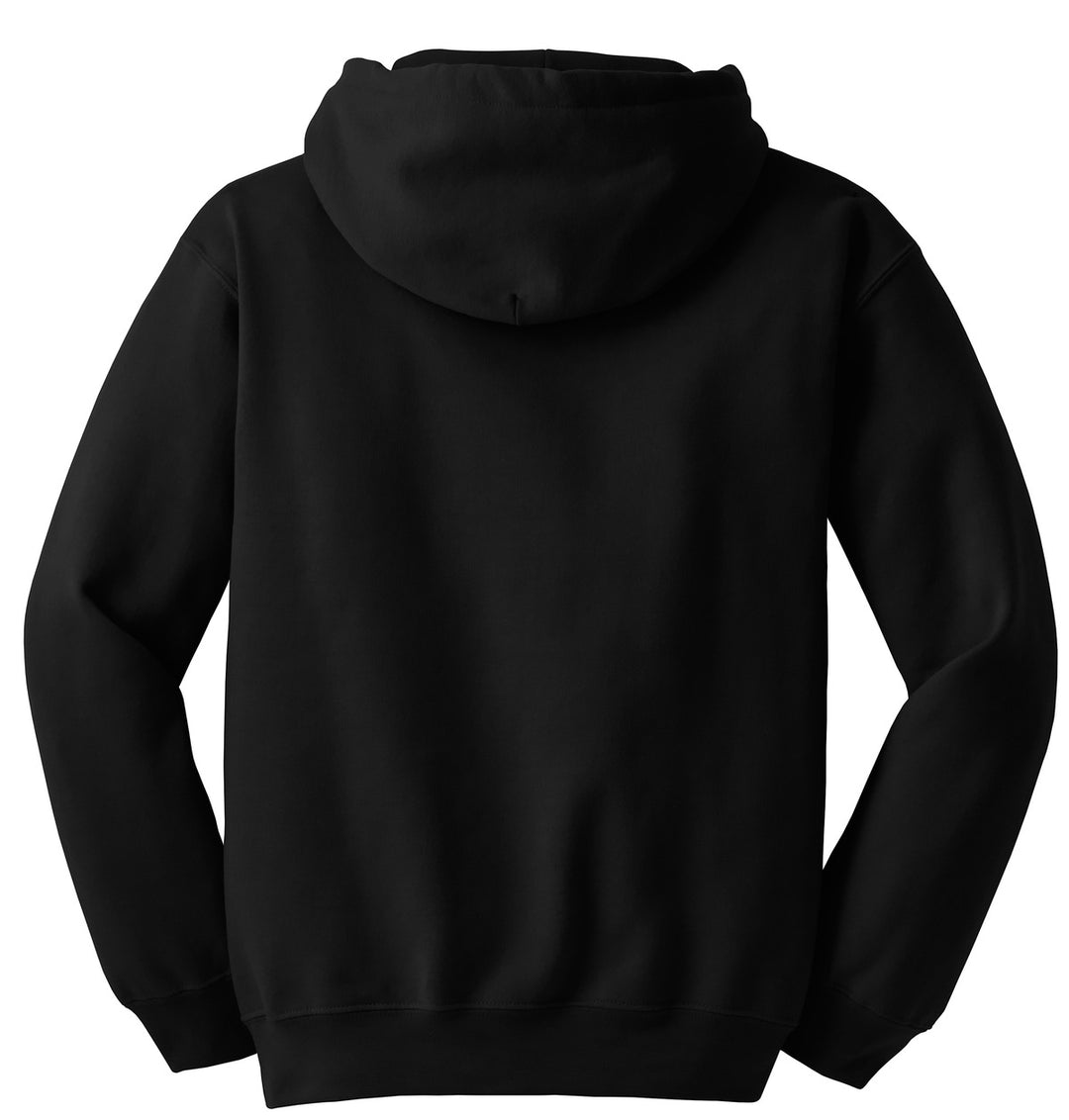 Rear View of Black Gildan - DryBlend Pullover Hooded Sweatshirt. 12500