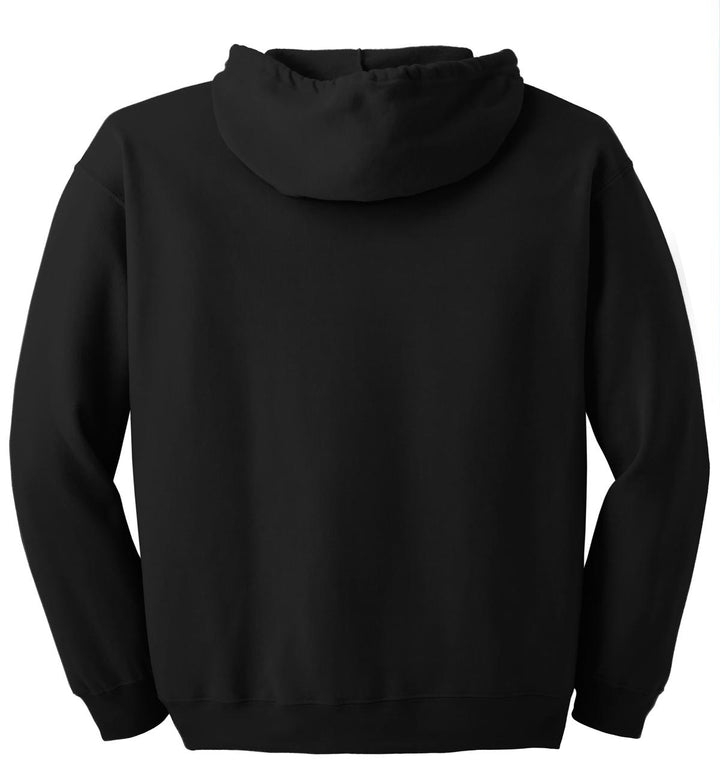 Rear View of Black Gildan - Heavy Blend Full-Zip Hooded Sweatshirt. 18600