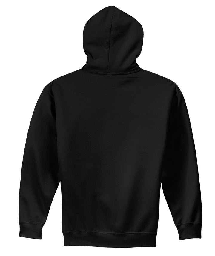 Rear View of Black Gildan - Heavy Blend Hooded Sweatshirt. 18500