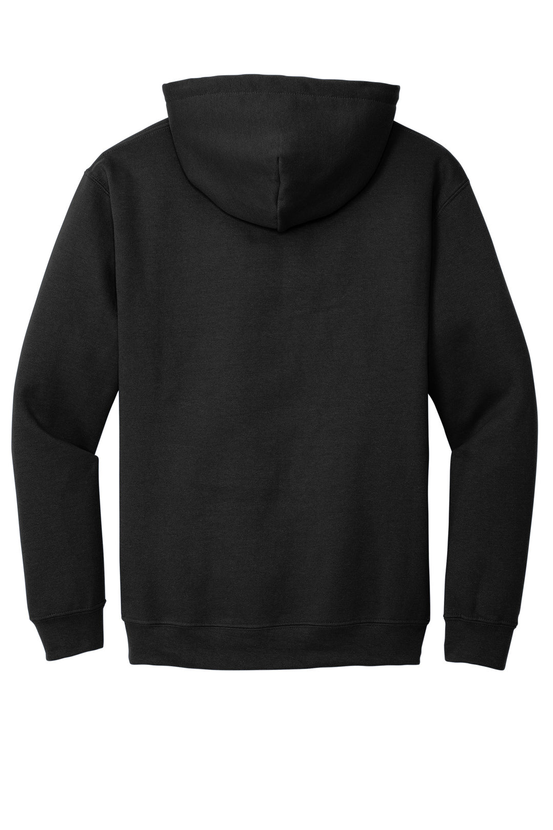 Rear View of Black Gildan - Heavy Blend Hooded Sweatshirt. 18500