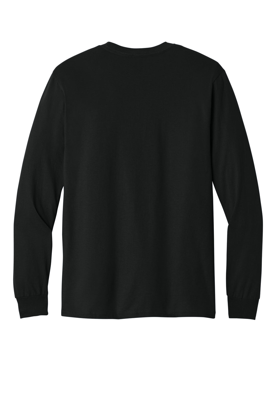 Rear View of Black Gildan - Heavy Cotton 100% Cotton Long Sleeve T-Shirt. 5400