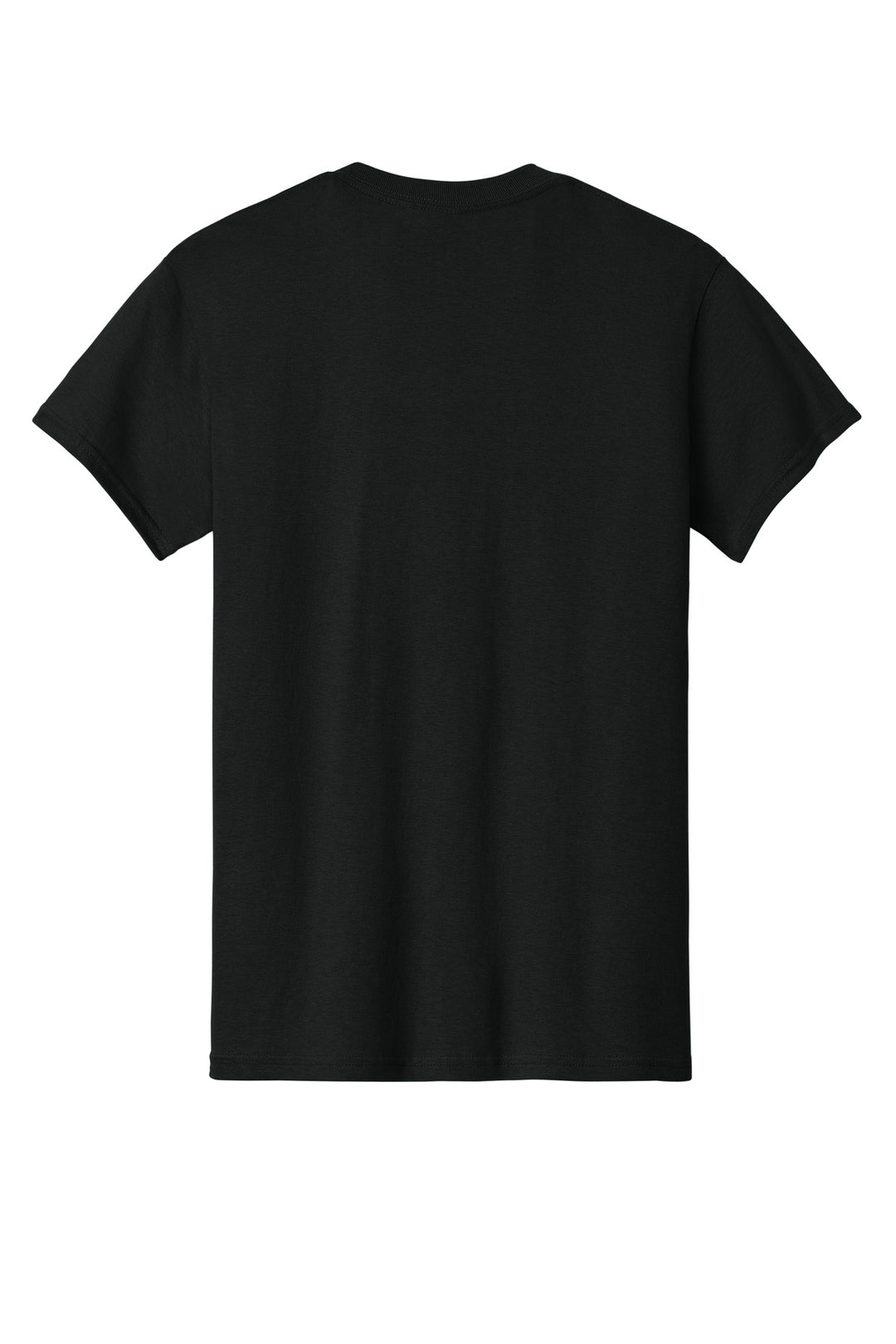 Rear View of Black Gildan - Heavy Cotton 100% Cotton T-Shirt. 5000