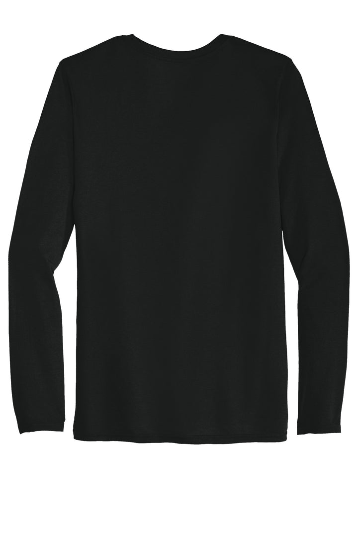 Rear View of Black Gildan Performance Long Sleeve T-Shirt. 42400