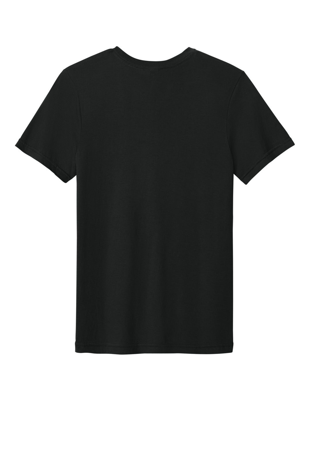 Rear View of Black Gildan Softstyle V-Neck T-Shirt. 64V00