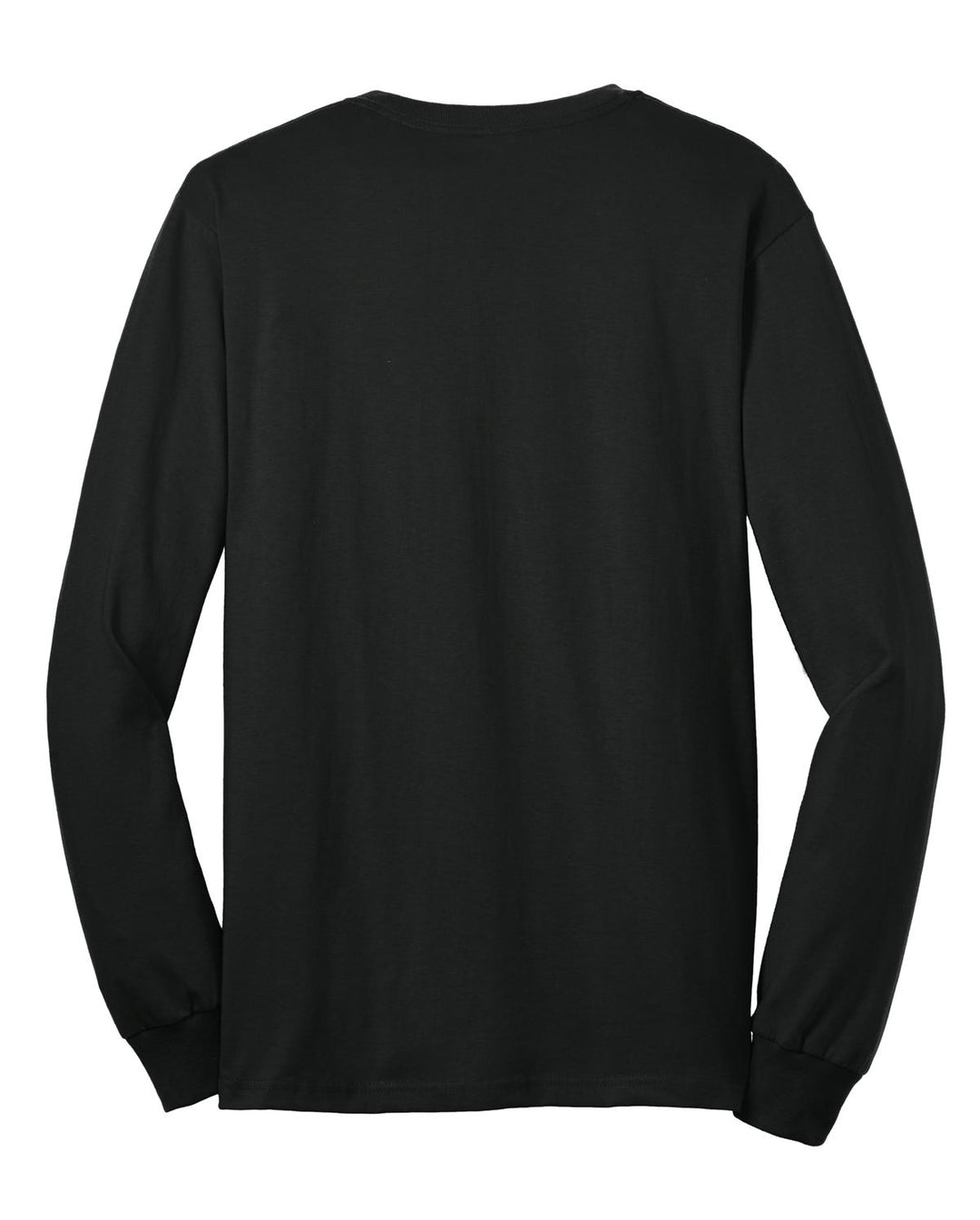 Rear View of Black Gildan - Ultra Cotton 100% US Cotton Long Sleeve T-Shirt with Pocket. 2410