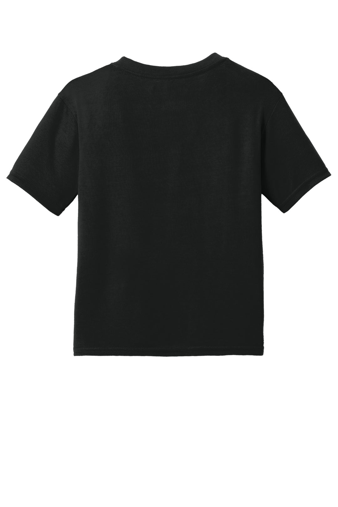 Rear View of Black Gildan Youth Gildan Performance T-Shirt. 42000B