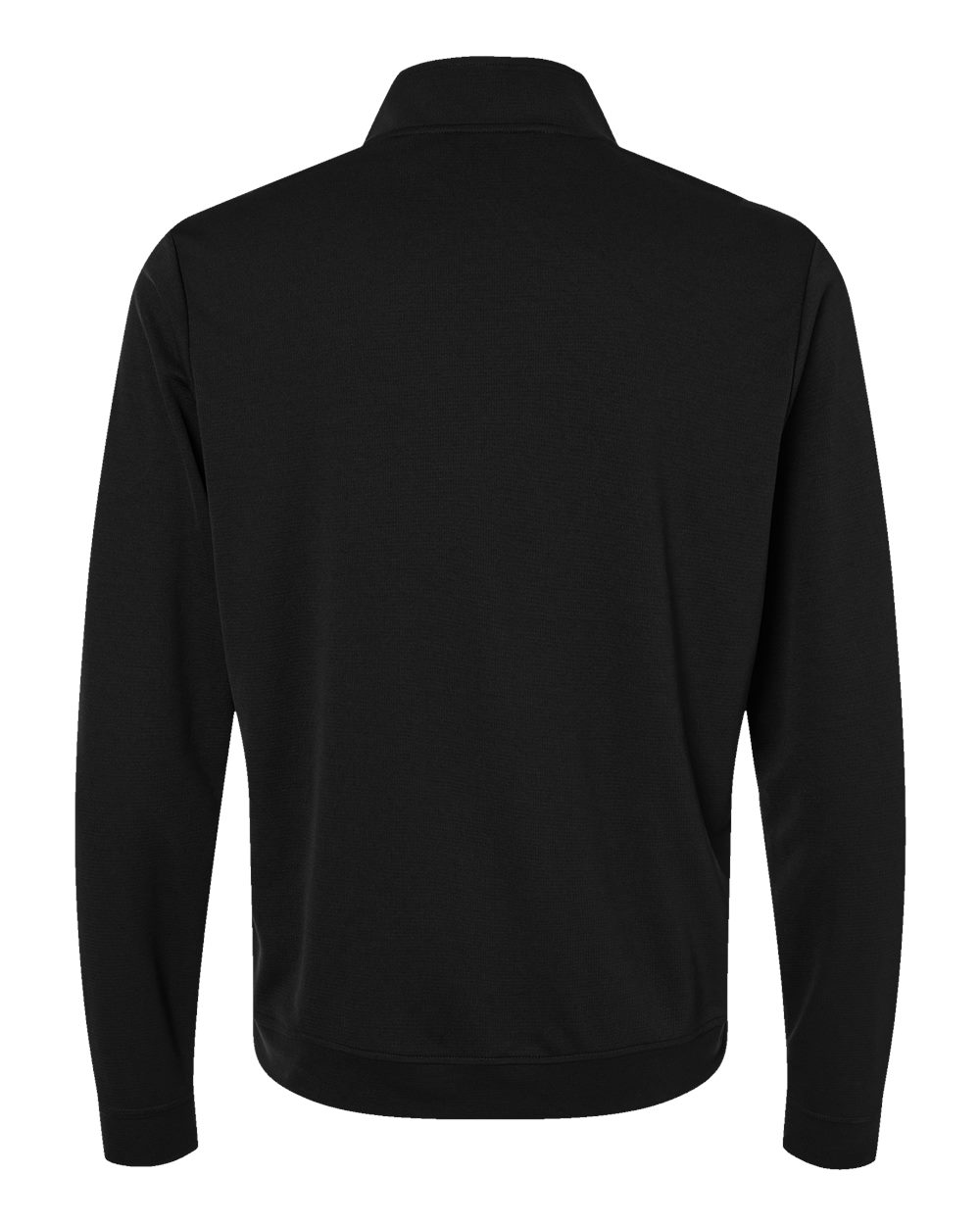 Rear View of Black/ Grey Three Lightweight Quarter-Zip Pullover - A2002