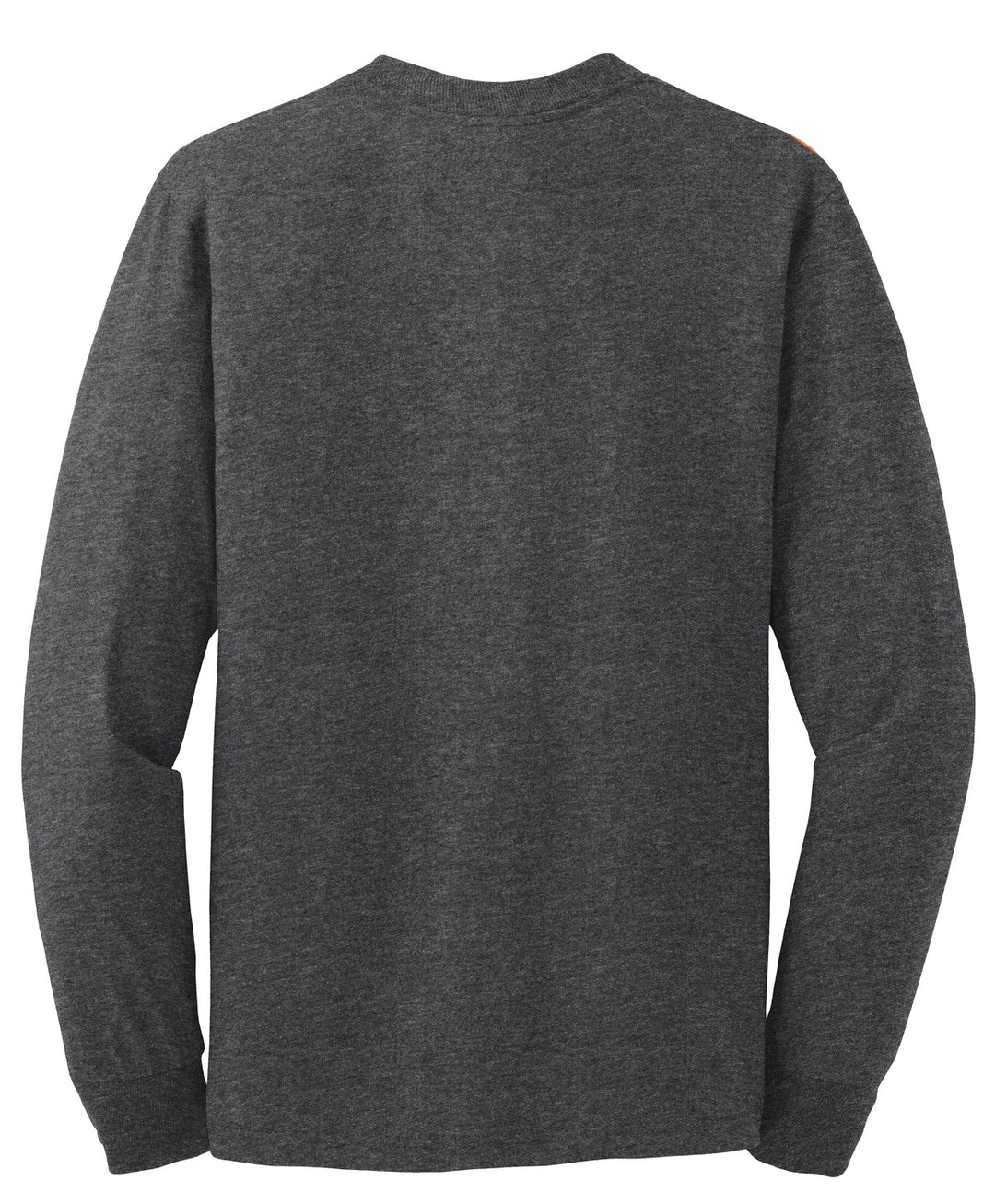 Rear View of Black Heather Jerzees - Dri-Power 50/50 Cotton/Poly Long Sleeve T-Shirt. 29LS