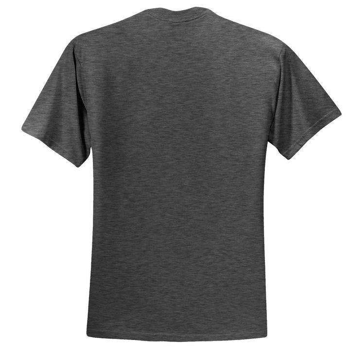 Rear View of BLACK HEATHER Jerzees - Dri-Power 50/50 Cotton/Poly T-Shirt. 29M