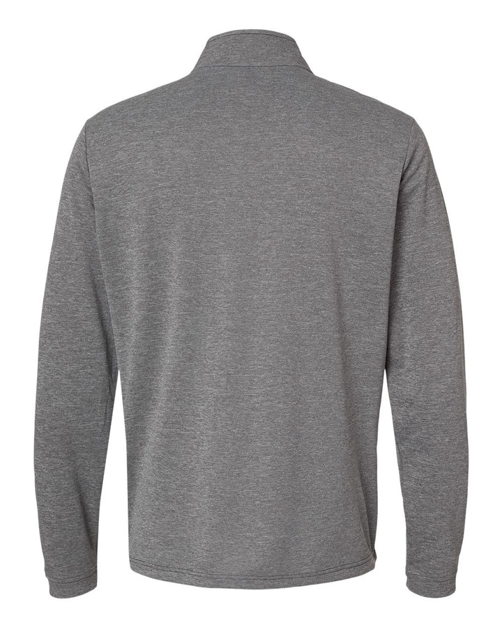 Rear View of Black Heather Lightweight Quarter-Zip Pullover - A401