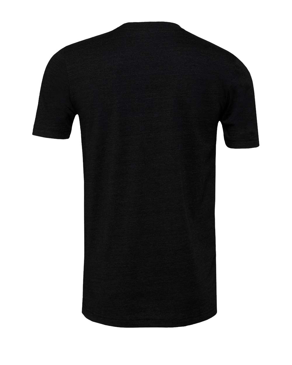 Rear View of Black Heather Triblend Triblend Tee - 3413
