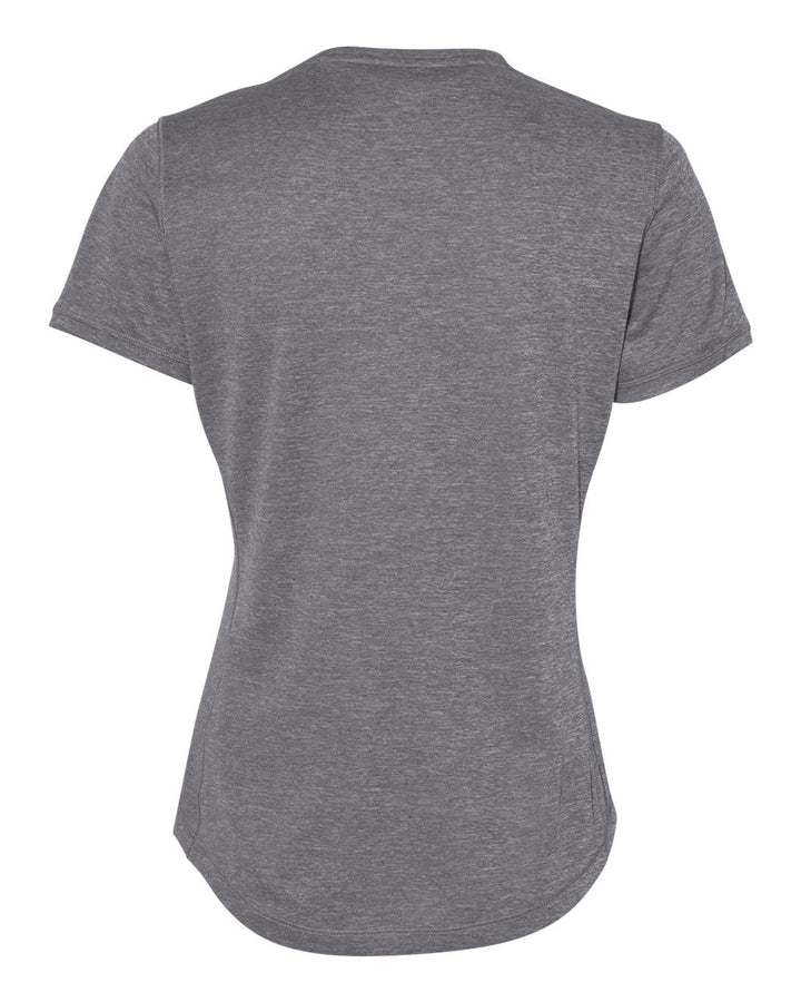 Rear View of Black Heather Women's Sport T-Shirt - A377