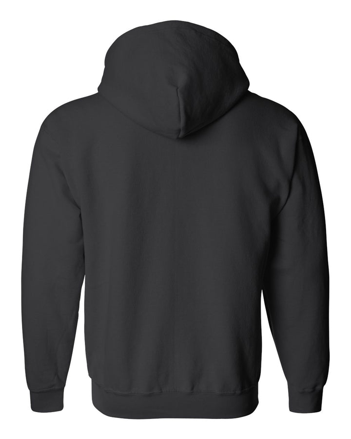 Rear View of Black Heavy Blend™ Full-Zip Hooded Sweatshirt - 18600