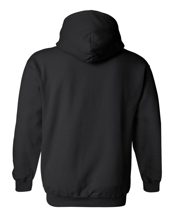 Rear View of Black Heavy Blend™ Hooded Sweatshirt - 18500