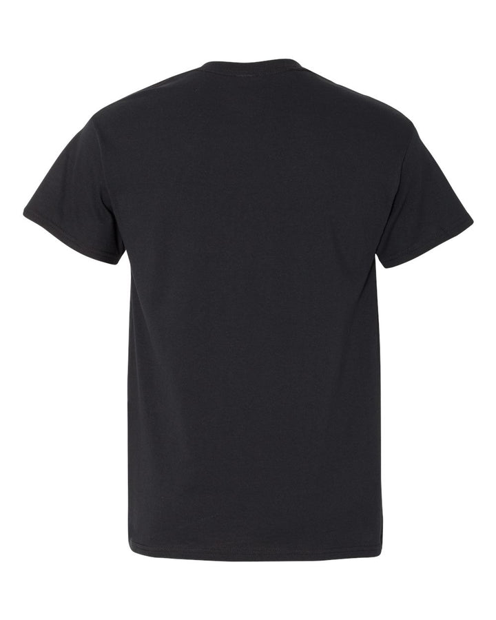 Rear View of Black Heavy Cotton™ Pocket T-Shirt - 5300