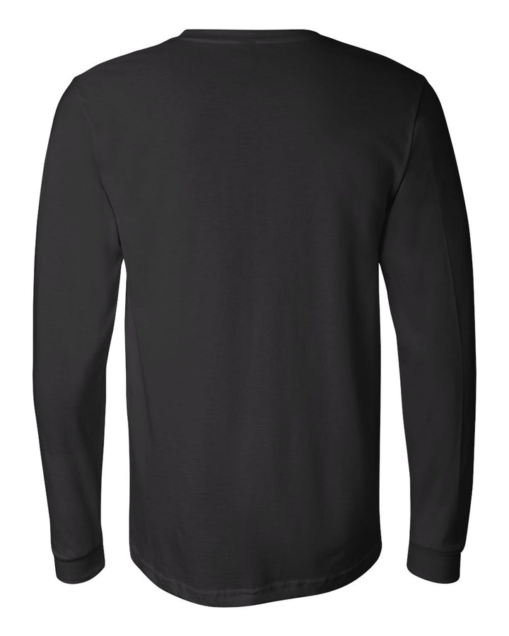 Rear View of Black Jersey Long Sleeve Tee - 3501