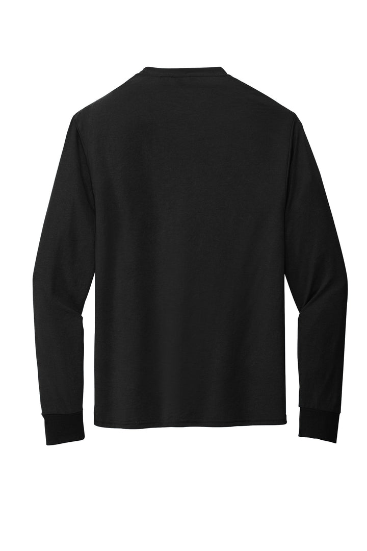 Rear View of Black Jerzees Dri-Power 100% Polyester Long Sleeve T-Shirt 21LS
