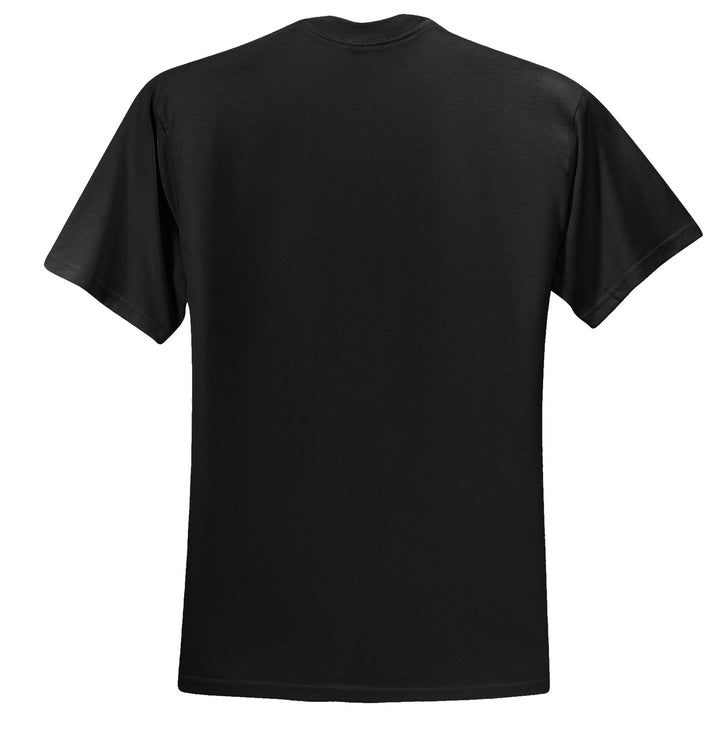 Rear View of Black Jerzees - Dri-Power 50/50 Cotton/Poly T-Shirt. 29M