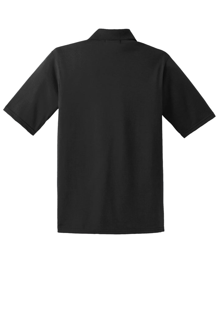 Rear View of Black Jerzees Dri-Power Pocket Sport Shirt. 436MP