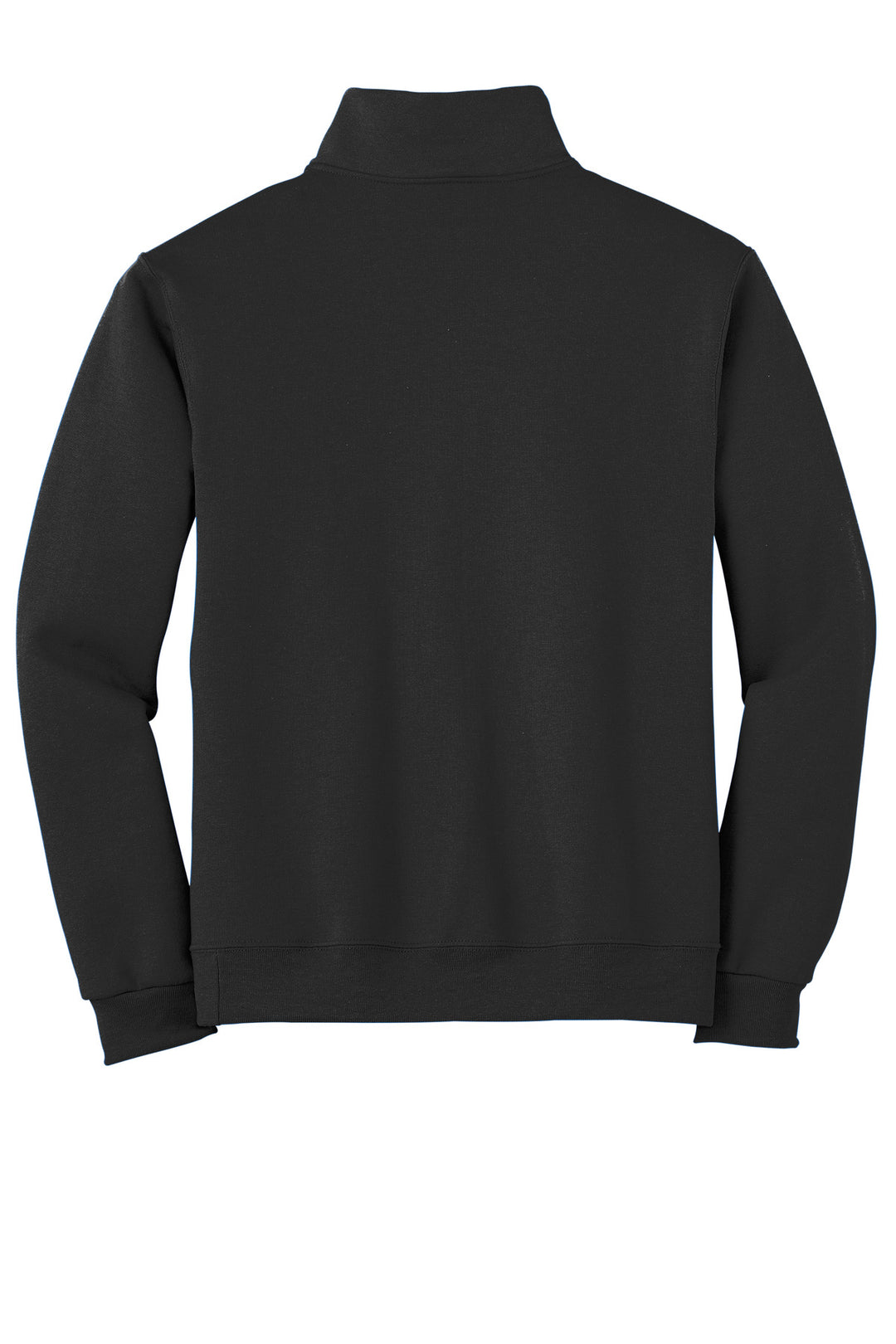 Rear View of Black Jerzees - NuBlend 1/4-Zip Cadet Collar Sweatshirt. 995M
