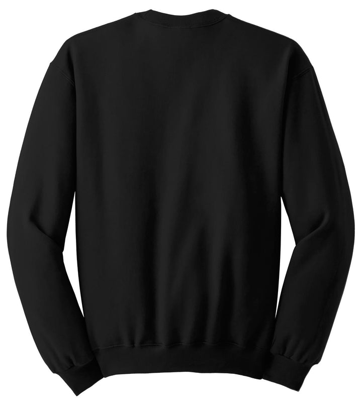 Rear View of Black Jerzees - NuBlend Crewneck Sweatshirt. 562M
