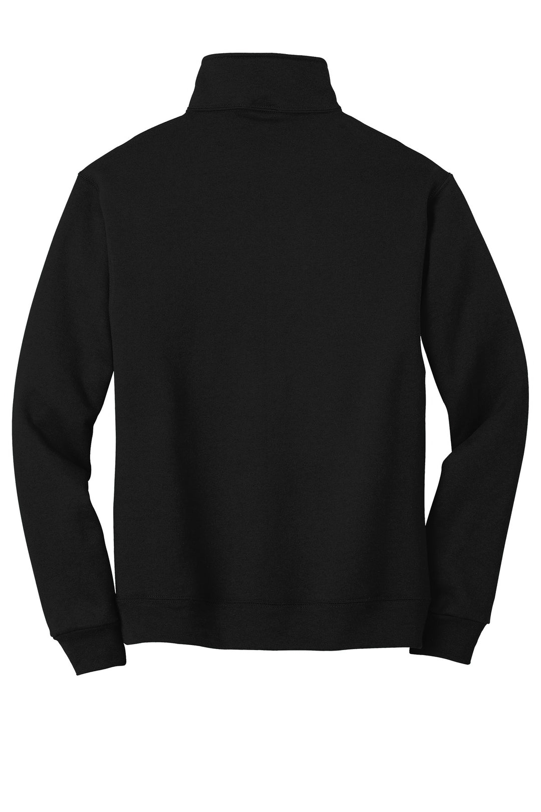 Rear View of Black Jerzees Super Sweats NuBlend - 1/4-Zip Sweatshirt with Cadet Collar. 4528M