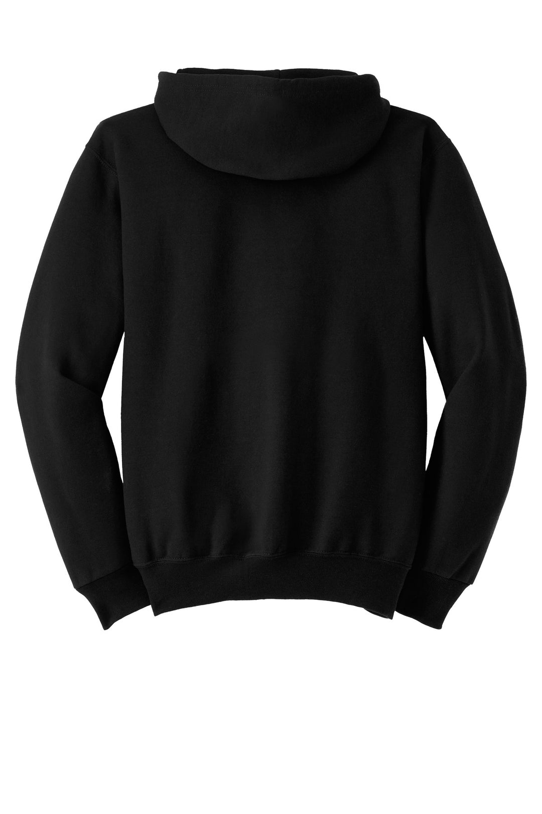 Rear View of Black Jerzees Super Sweats NuBlend - Full-Zip Hooded Sweatshirt. 4999M