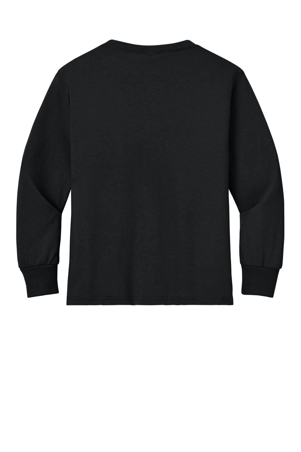 Rear View of Black Jerzees Youth Dri-Power 50/50 Cotton/Poly Long Sleeve 29BL
